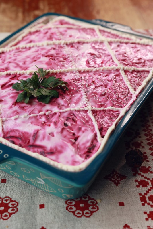 Салат Сельдь под шубой постный