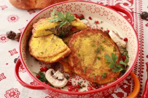 Драники с шампиньонами постные